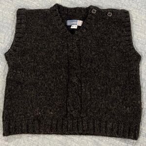 Jean Bourget Gray Wool Sweater Vest - Baby Boy Size 24 Mths